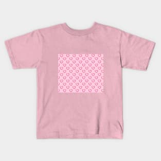 Pink Glitter Hearts Pattern Kids T-Shirt